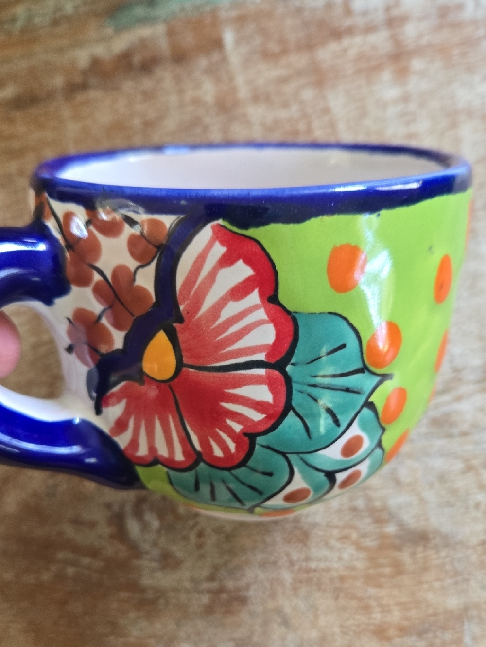 Authentic Talavera Mexico Hand Painted Ceramic Mug Lead-Free Colorful (BIN 010) - Picture 4 of 9